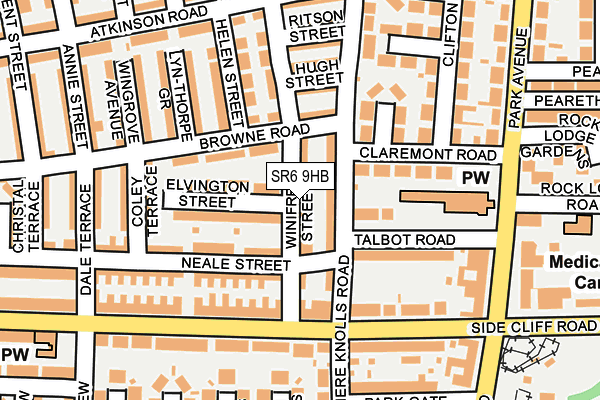 SR6 9HB map - OS OpenMap – Local (Ordnance Survey)