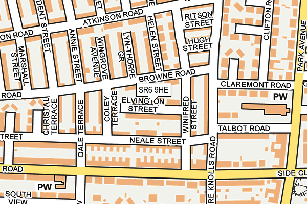 SR6 9HE map - OS OpenMap – Local (Ordnance Survey)