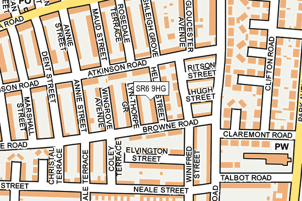 SR6 9HG map - OS OpenMap – Local (Ordnance Survey)