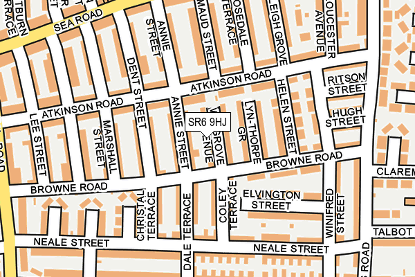 SR6 9HJ map - OS OpenMap – Local (Ordnance Survey)