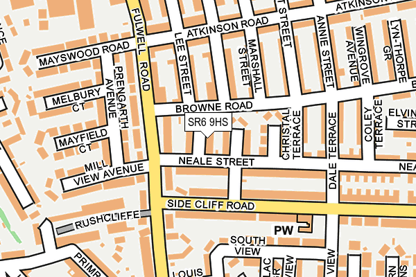 SR6 9HS map - OS OpenMap – Local (Ordnance Survey)