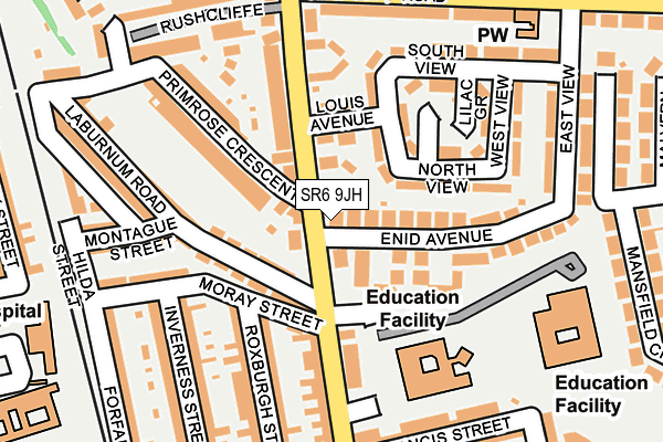 SR6 9JH map - OS OpenMap – Local (Ordnance Survey)