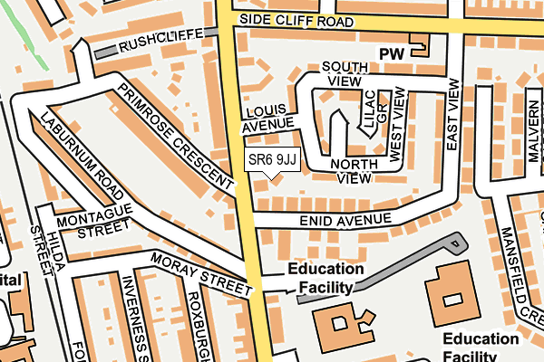 SR6 9JJ map - OS OpenMap – Local (Ordnance Survey)