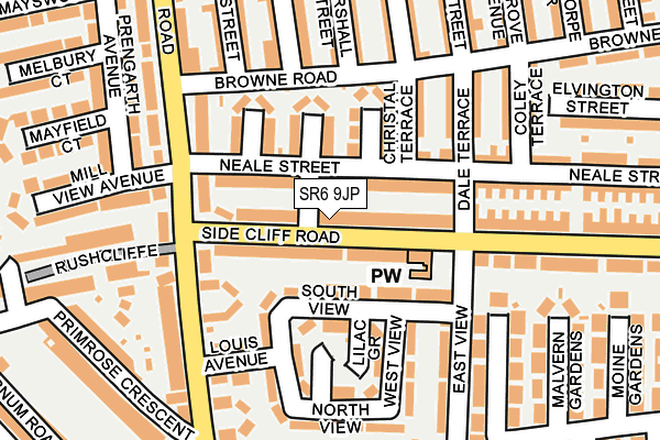 SR6 9JP map - OS OpenMap – Local (Ordnance Survey)