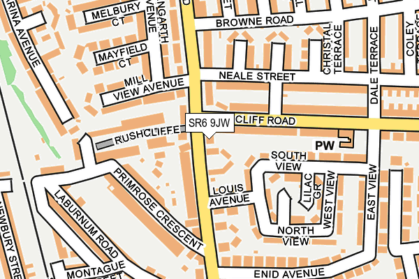 SR6 9JW map - OS OpenMap – Local (Ordnance Survey)