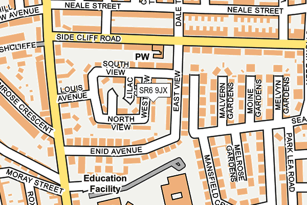 SR6 9JX map - OS OpenMap – Local (Ordnance Survey)