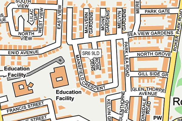 SR6 9LD map - OS OpenMap – Local (Ordnance Survey)