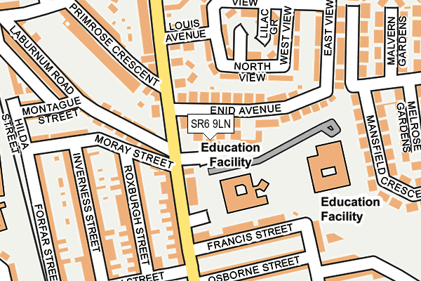 SR6 9LN map - OS OpenMap – Local (Ordnance Survey)