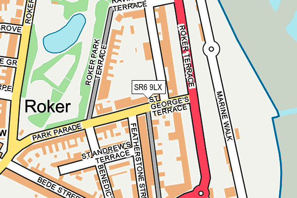 SR6 9LX map - OS OpenMap – Local (Ordnance Survey)