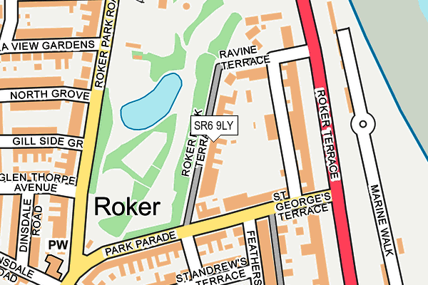 SR6 9LY map - OS OpenMap – Local (Ordnance Survey)