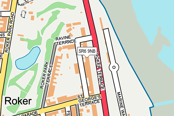 SR6 9NB map - OS OpenMap – Local (Ordnance Survey)