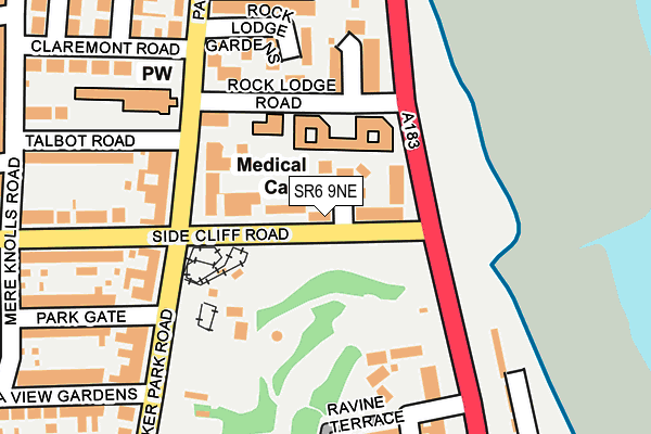 SR6 9NE map - OS OpenMap – Local (Ordnance Survey)