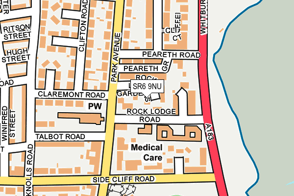 SR6 9NU map - OS OpenMap – Local (Ordnance Survey)