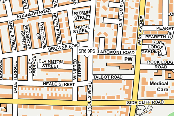 SR6 9PS map - OS OpenMap – Local (Ordnance Survey)