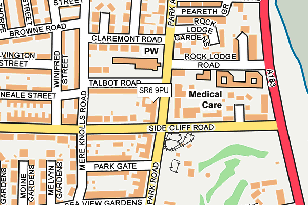 SR6 9PU map - OS OpenMap – Local (Ordnance Survey)