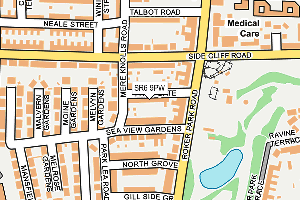 SR6 9PW map - OS OpenMap – Local (Ordnance Survey)