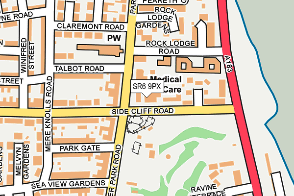 SR6 9PX map - OS OpenMap – Local (Ordnance Survey)