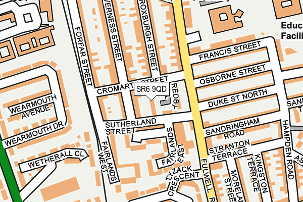 SR6 9QD map - OS OpenMap – Local (Ordnance Survey)