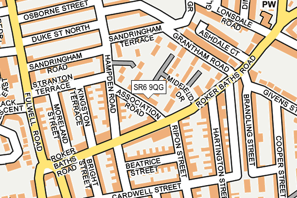 SR6 9QG map - OS OpenMap – Local (Ordnance Survey)