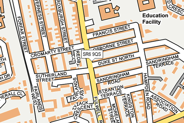 SR6 9QS map - OS OpenMap – Local (Ordnance Survey)