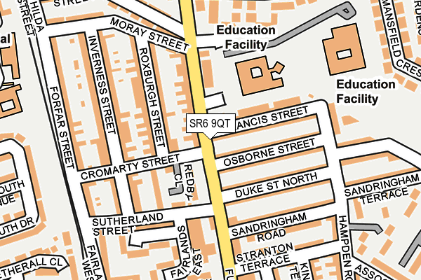 SR6 9QT map - OS OpenMap – Local (Ordnance Survey)