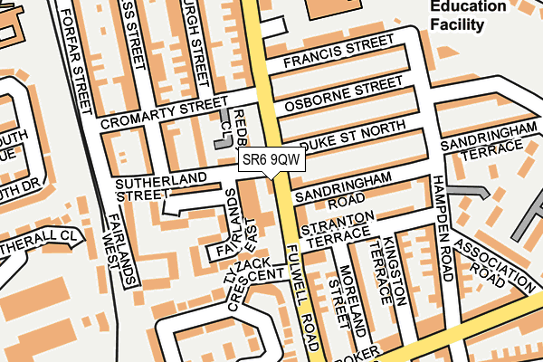SR6 9QW map - OS OpenMap – Local (Ordnance Survey)