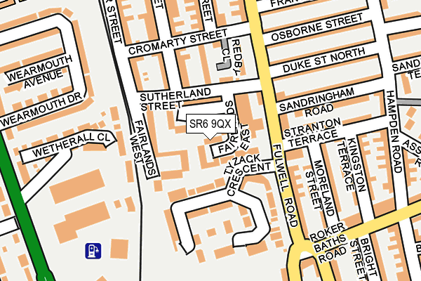 SR6 9QX map - OS OpenMap – Local (Ordnance Survey)