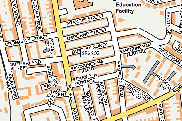 SR6 9QZ map - OS OpenMap – Local (Ordnance Survey)