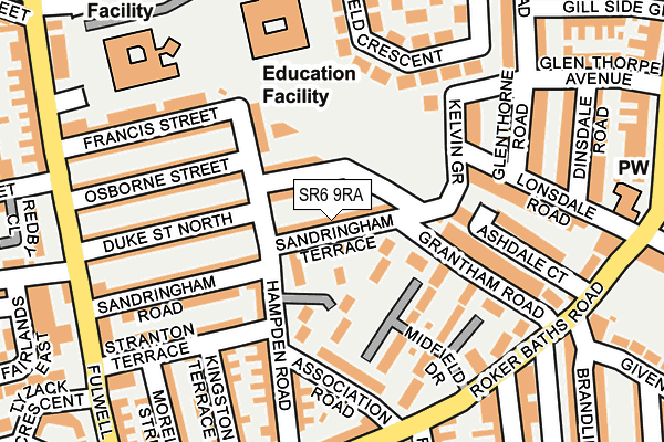 SR6 9RA map - OS OpenMap – Local (Ordnance Survey)