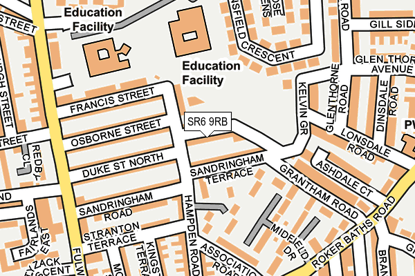 SR6 9RB map - OS OpenMap – Local (Ordnance Survey)
