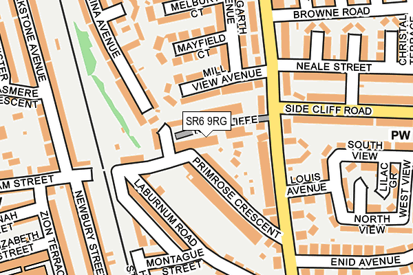 SR6 9RG map - OS OpenMap – Local (Ordnance Survey)