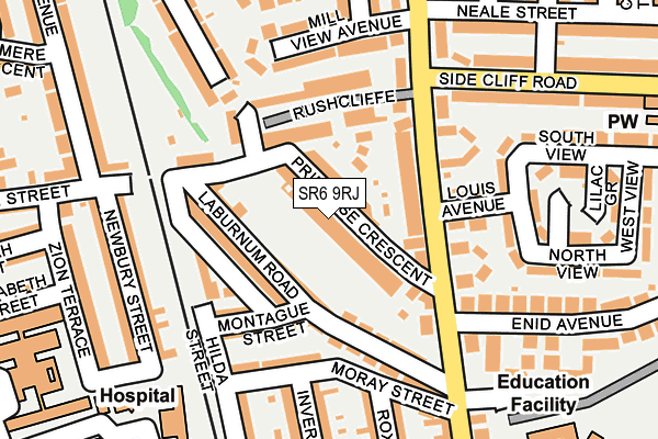 SR6 9RJ map - OS OpenMap – Local (Ordnance Survey)