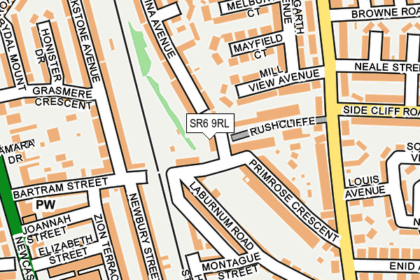 SR6 9RL map - OS OpenMap – Local (Ordnance Survey)