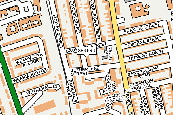 SR6 9RU map - OS OpenMap – Local (Ordnance Survey)