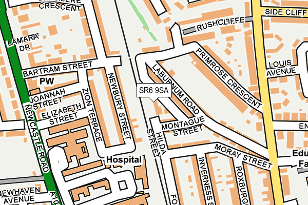 SR6 9SA map - OS OpenMap – Local (Ordnance Survey)