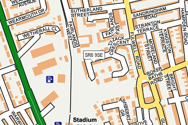 SR6 9SE map - OS OpenMap – Local (Ordnance Survey)