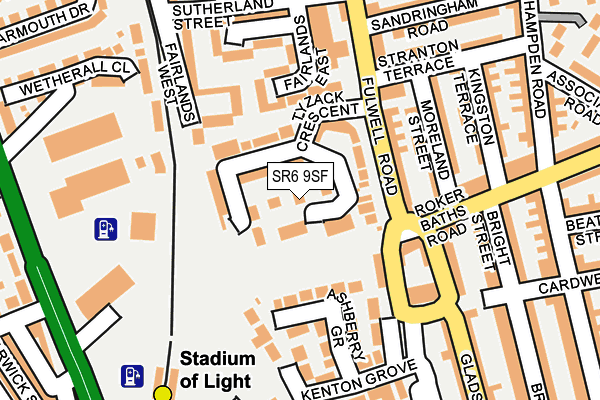 SR6 9SF map - OS OpenMap – Local (Ordnance Survey)