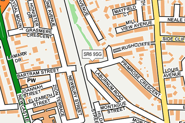 SR6 9SG map - OS OpenMap – Local (Ordnance Survey)