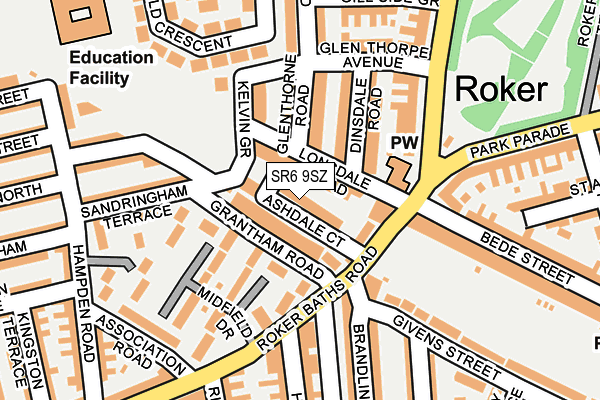 SR6 9SZ map - OS OpenMap – Local (Ordnance Survey)