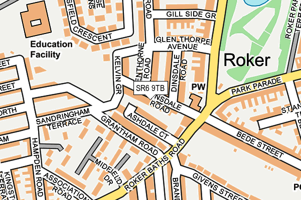 SR6 9TB map - OS OpenMap – Local (Ordnance Survey)
