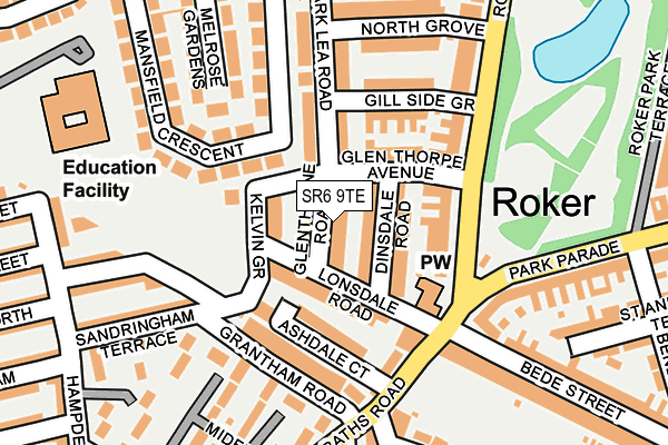 SR6 9TE map - OS OpenMap – Local (Ordnance Survey)