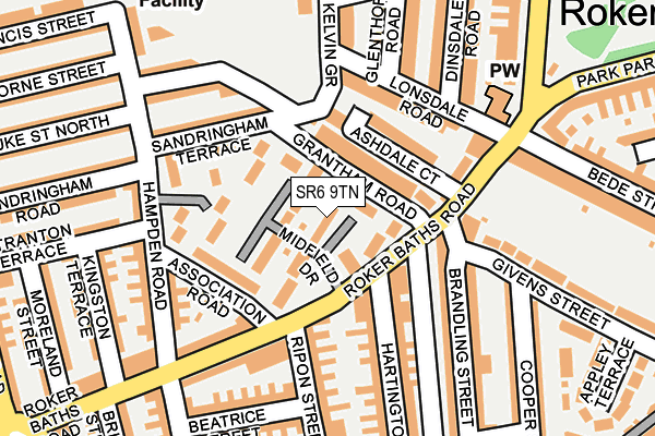SR6 9TN map - OS OpenMap – Local (Ordnance Survey)