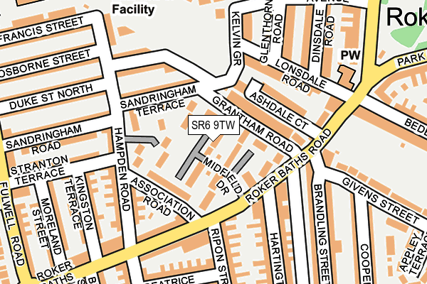 SR6 9TW map - OS OpenMap – Local (Ordnance Survey)
