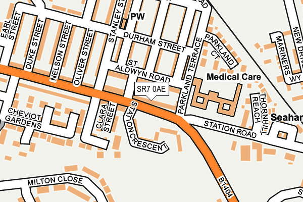 SR7 0AE map - OS OpenMap – Local (Ordnance Survey)