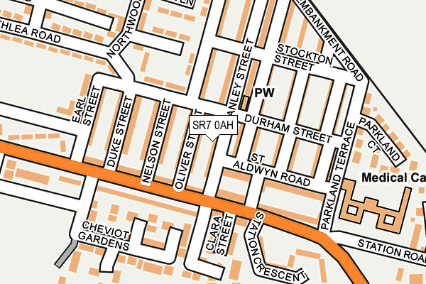 SR7 0AH map - OS OpenMap – Local (Ordnance Survey)