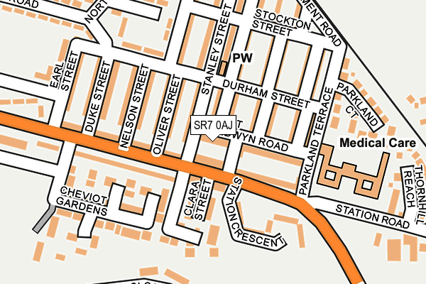 SR7 0AJ map - OS OpenMap – Local (Ordnance Survey)