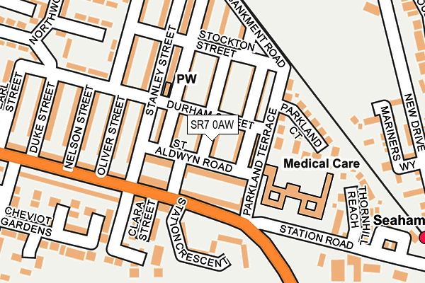 SR7 0AW map - OS OpenMap – Local (Ordnance Survey)