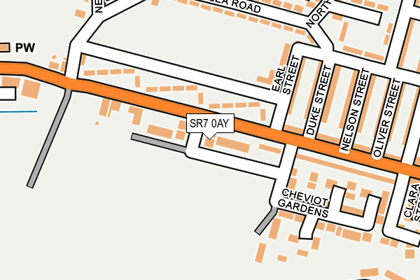 SR7 0AY map - OS OpenMap – Local (Ordnance Survey)
