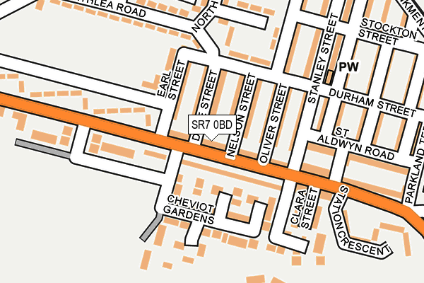 SR7 0BD map - OS OpenMap – Local (Ordnance Survey)