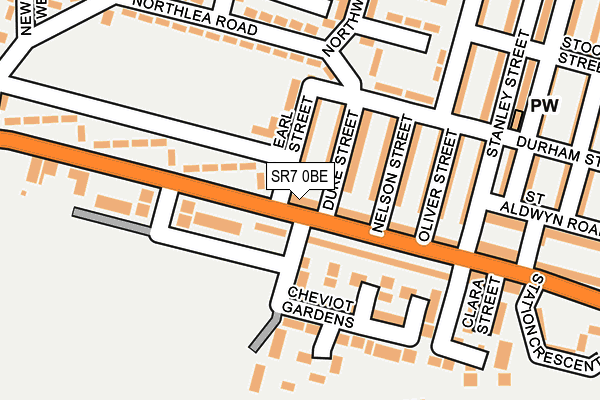 SR7 0BE map - OS OpenMap – Local (Ordnance Survey)